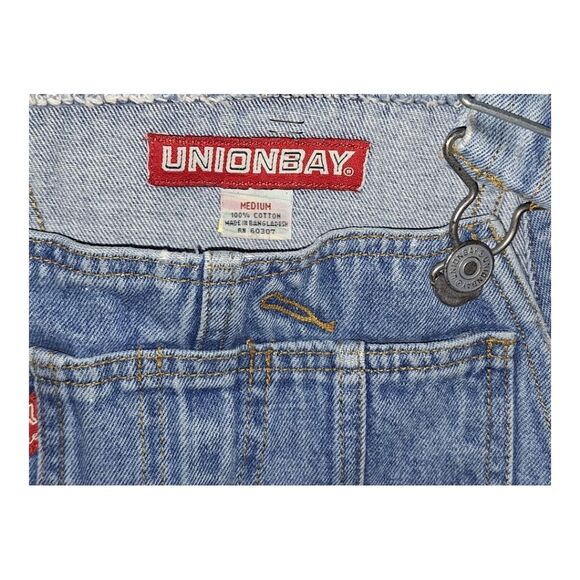 Vintage UnionBay Overalls Blue Jean Denim sz M Paint Spatter Unisex Union Bay - Picture 3 of 15